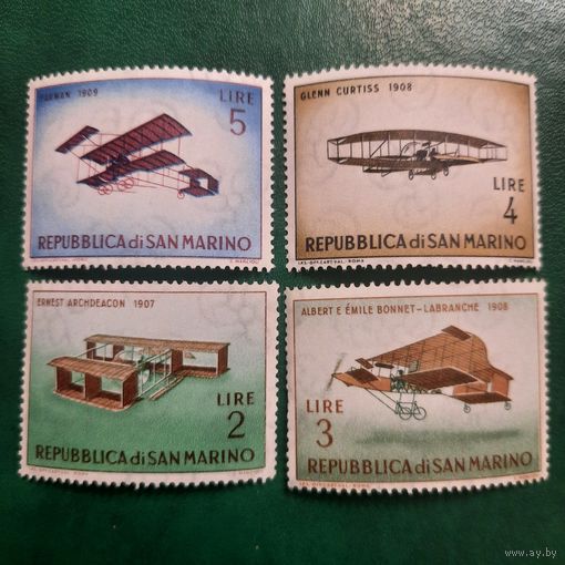 Сан Марино 1962. Ретро самолеты. Полная серия
