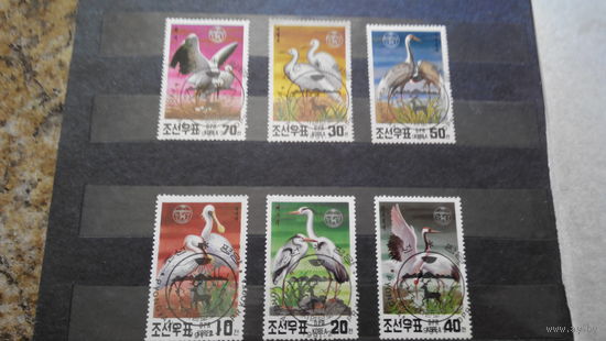 Марки - фауна, птицы, Корея - аист, цапля
