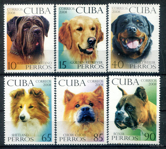 Куба - 2008г. - Собаки - полная серия, MNH, 1 марка с дефектом клея [Mi 5122-5127] - 6 марок