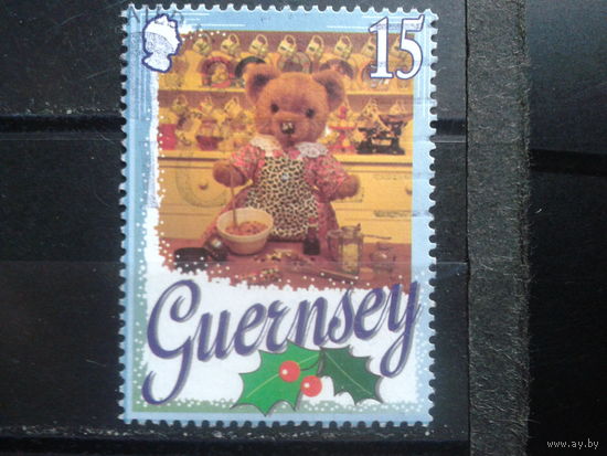 Гернси 1997 Рождество, плюшевый медвежонок Тедди
