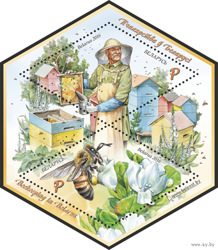 Беларусь лист 2016г Пчеловодство в Беларуси (1143, 1144)  MNH