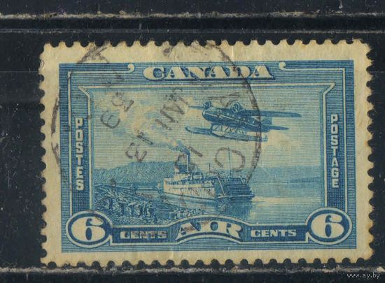 GB Доминион Канада Авиа 1938 Гидросамолет и пароход на р. Макензи  #211