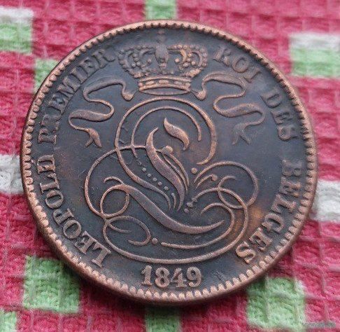 Бельгия 10 центов 1849 года. Лев.