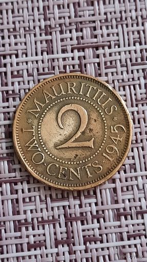 Маврикий 2 цента 1945 г