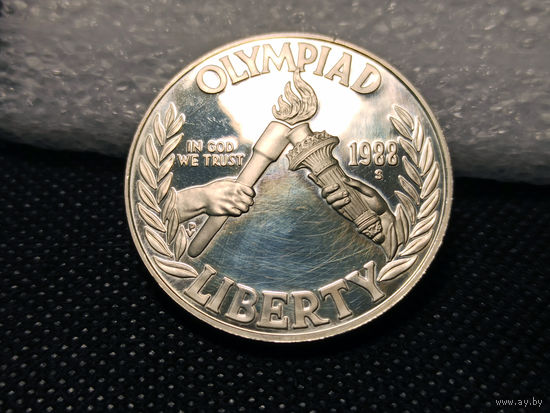Монета 1 доллар 1988 года. США  XXIV летние Олимпийские Игры . СЕРЕБРО.