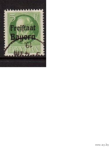 Германия(Бавария)-1919,(Мих.153А)   гаш. , надп., Король Людвиг III ,(кат.= 3,2 е)