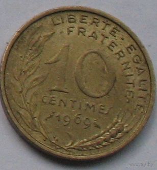 Франция 10 сантимов 1969