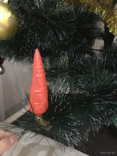 Елочная игрушка на прищепке Морковка