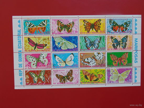 Экваториальная Гвинея 1974г. Бабочки