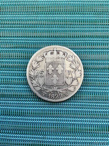 Франция 5 франков 1822 W  г.