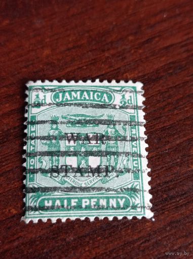 Британская Ямайка 1912 года. Надпечать 1916 года. Военный сбор.