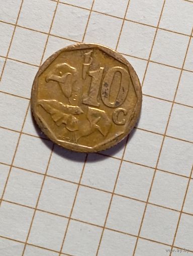 Южная Африка 10 центов 2010 года .