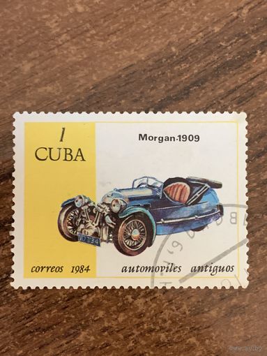 Куба 1984. Автомобили. Morgan 1909. Марка из серии
