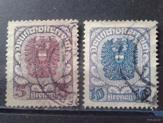 Австрия 1920 Стандарт, герб 5 и 10 крон
