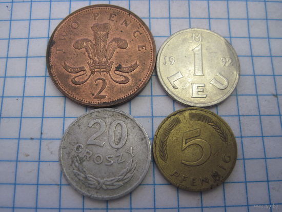 Четыре монеты/1 с рубля!