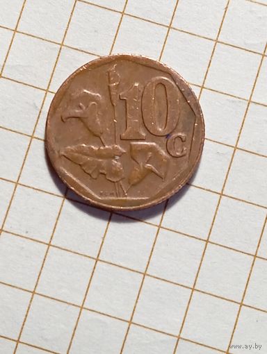 Южная Африка 10 центов 2012 года .