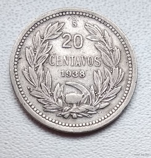 Чили 20 сентаво, 1938 6-2-21