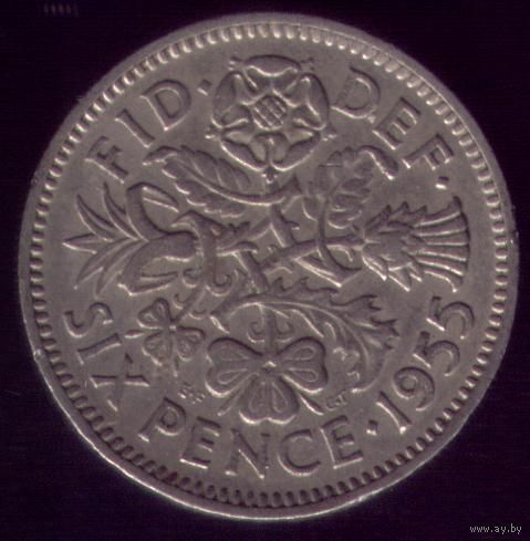 6 пенсов 1955 год Великобритания