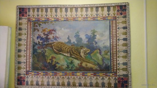 Ковер расписной, 1920-30 годов " Крадущийся тигр".