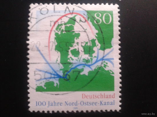 Германия 1995 карта Северного канала Михель-0,7 евро гаш