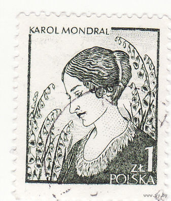 "Портрет жены с наперстянками", Кароль Мондрал 1979 год