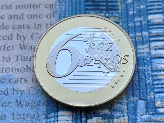 Монетовидный жетон 6 (Sex) Euros (евро). #4