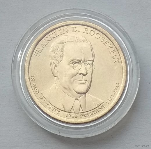 США 1 доллар 2014 г. 32-й Президент США Франклин Рузвельт. В капсуле