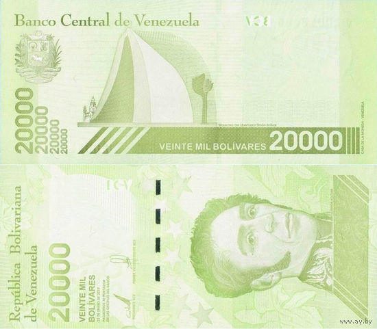 Венесуэла 20000 Боливар 2019 UNС П1-243
