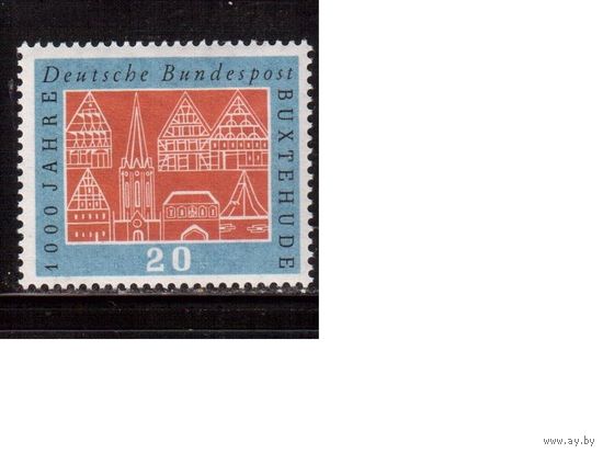 Германия(ФРГ)-1959,(Мих.312), *(след от накл.) , Город