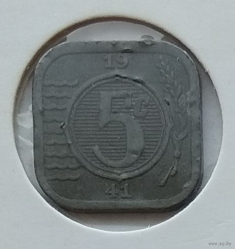 Нидерланды 5 центов 1941 г. В холдере