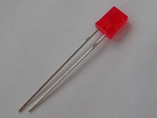 Светодиод прямоугольный 2х5х7 мм, красный