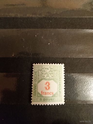 1930 Люксембург доплатная мих22А оценка 6 евро концовка чистая клей лёгкая наклейка герб (3-3)