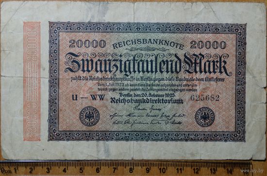 20000 марок 1923г. Берлин