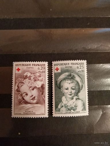 1962 Франция почтово-благотворительные в пользу Красного Креста медицина искусство культура чистая полная серия клей MNH** (3-3)