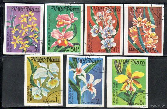 Цветы Вьетнам 1984 год б/з серия из 7 марок