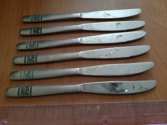 Набор. 6 шт. красивых столовых ножей, сталь, из Швеции. Для Вашей кухни.