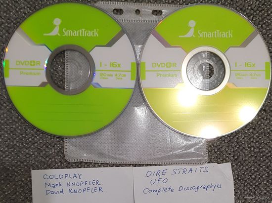 DVD MP3 дискография - COLDPLAY, Mark KNOPFLER, David KNOPFLER, DIRE STRAITS, UFO  - 2 DVD