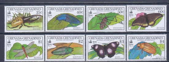 [2030] Гренада Гренадины 1990. Фауна.Жуки.Бабочки. СЕРИЯ MNH. Кат.14 е.