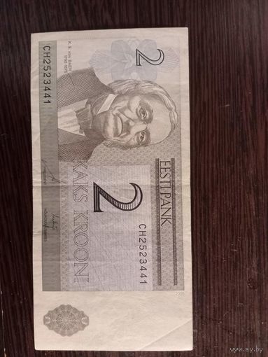 Банкнота 2 кроны 2006 г. Эстония