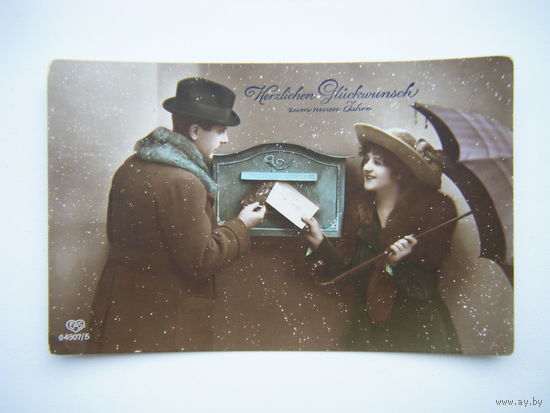 Новогодняя Немецкая открытка до 1917г.