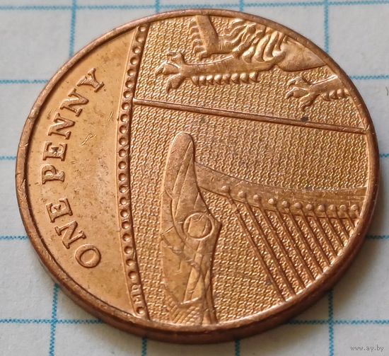 Великобритания 1 пенни, 2016     ( 3-3-6 )