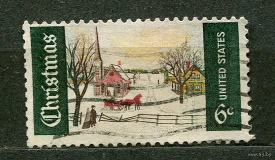 Рождество. США. 1969. Полная серия 1 марка