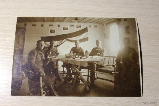 Фото с военнослужащими, до 1917 года, размер 14*9 см.