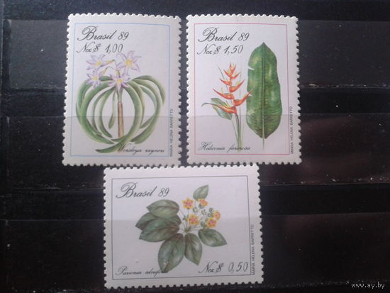 Бразилия 1989 Цветы** Полная серия Михель-7,0 евро