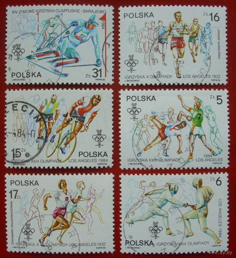 Польша. Спорт. ( 6 марок ) 1984 года. 2-7.