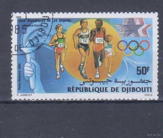 [569] Джибути 1984. Спорт.Олимпийские игры.Марафон. Гашеная марка.