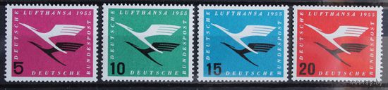 Перезапуск немецкой авиакомпании Lufthansa, Германия, 1955 год, 4 марки