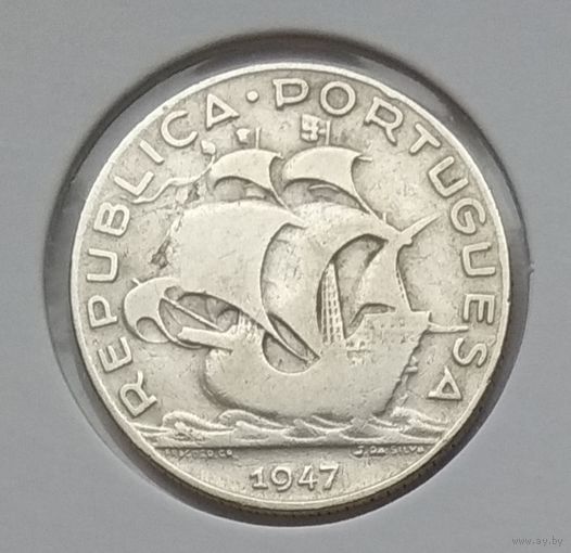 Португалия 5 эскудо 1947 г. Парусник. Корабль. В холдере