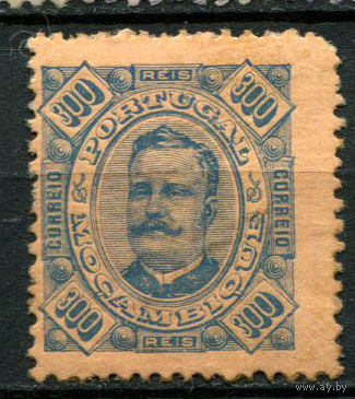 Португальские колонии - Мозамбик - 1894 - Король Карлуш I 300R - (есть тонкое место) - [Mi.40C] - 1 марка. MH.  (Лот 120AZ)