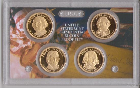 Годовой набор 1 доллар США 2007 год Президенты _состояние Proof Set